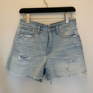 Well-loved Madewell Jean Shorts Light Wash